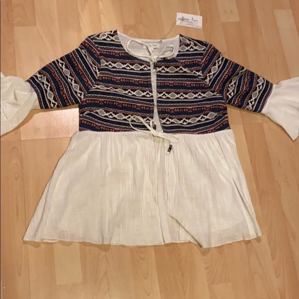 Grace& Lace Valencia Jacquard Jacket Shirt S NWT - Picture 2 of 5